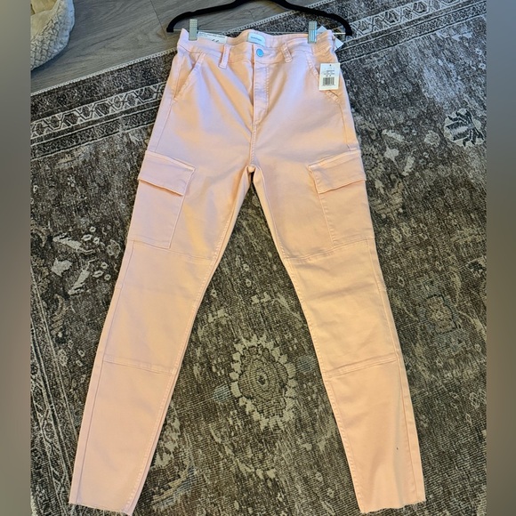 FAVORITE DAUGHTER The Sara Cargo Super High Rise Cargo Skinny Ankle Pink Jean - Picture 8 of 8